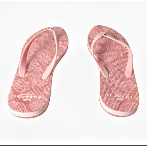 COACH PVC Logo Printed Flip Flop Size 8B - Picture 5 of 7